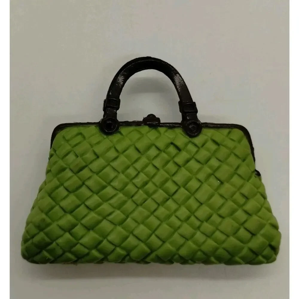 2005 Barbie My Scene Swappin' Styles Green Quilted Purse Bag Top Handle